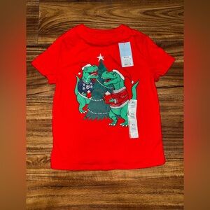 Boys Dino Christmas Shirt Size 4/5 NWT